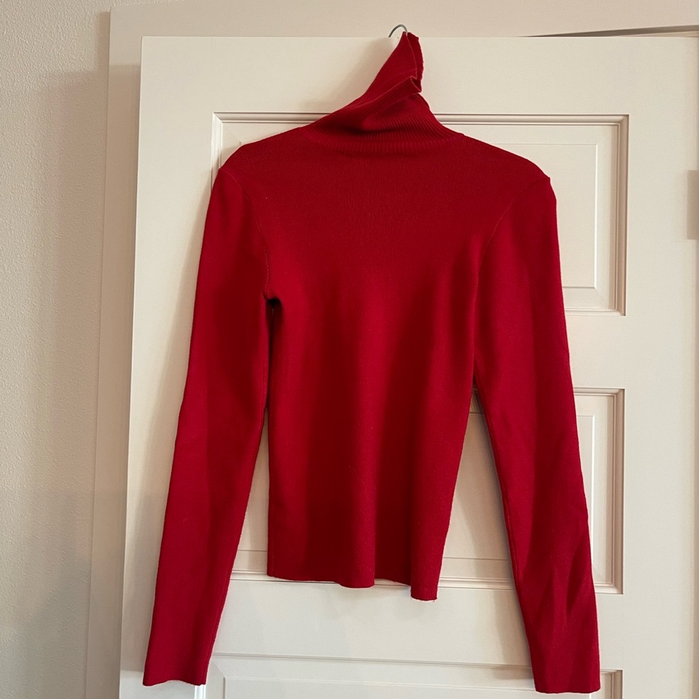 Frankie's Bikinis Vibrant Red Turtleneck Sweater